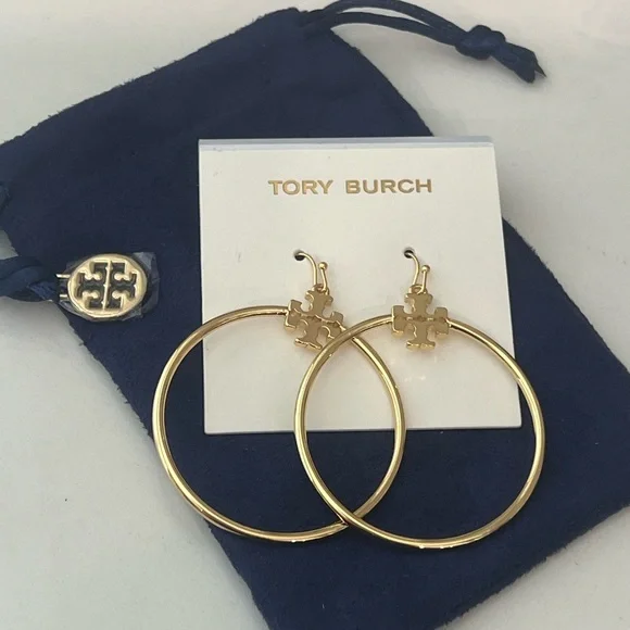 Tory Burch Stocked-T Hoop - Picture 6 of 16